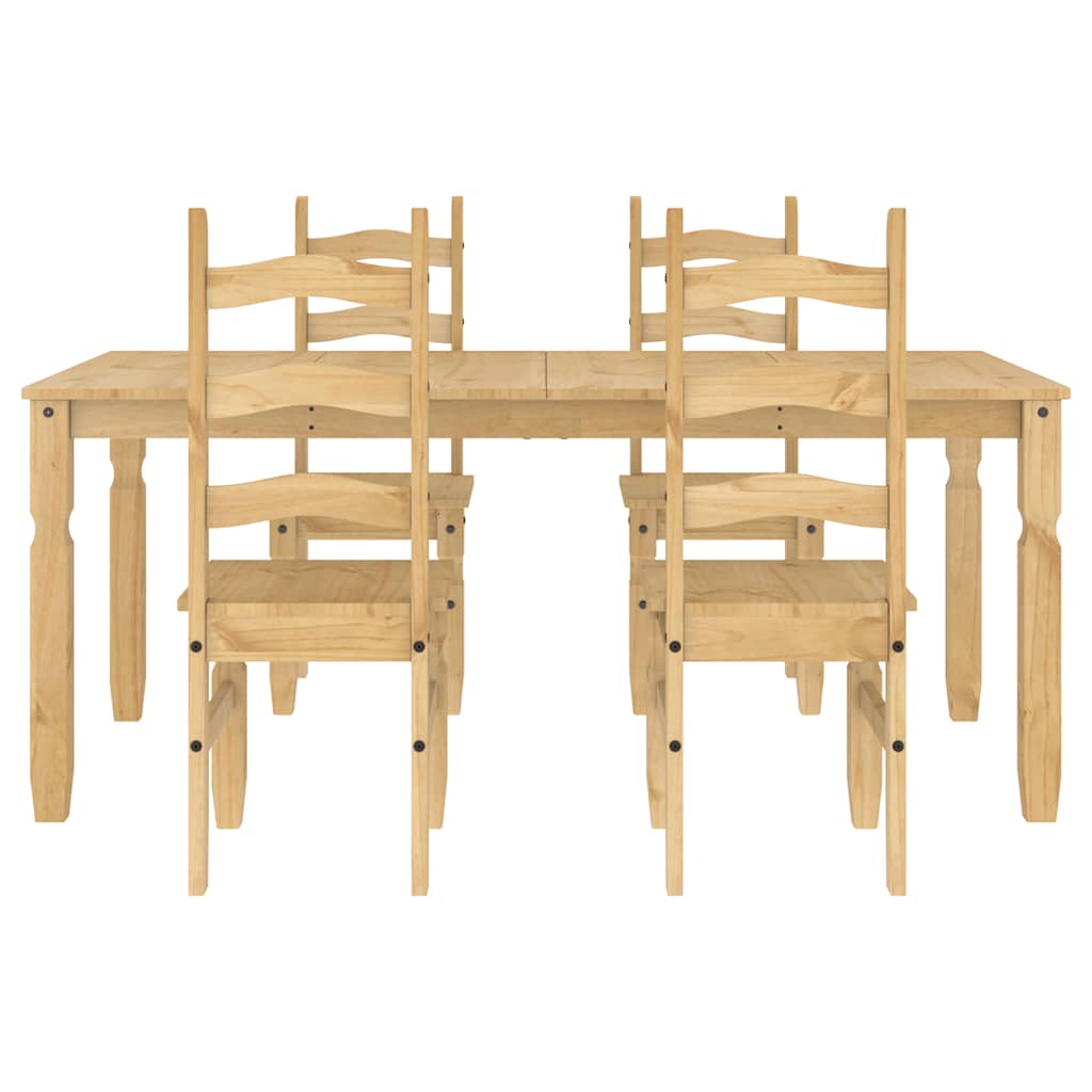 5 Piece Dining Set Panama Solid Wood Pine